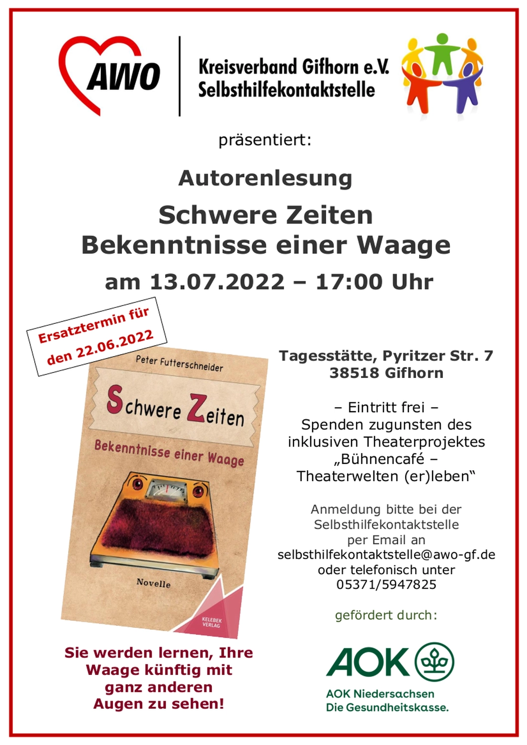 Peter Futter Schneider – Geschichten aus Büchern durch Bühnenaufführungen zum Leben erwecken – Das Plakat