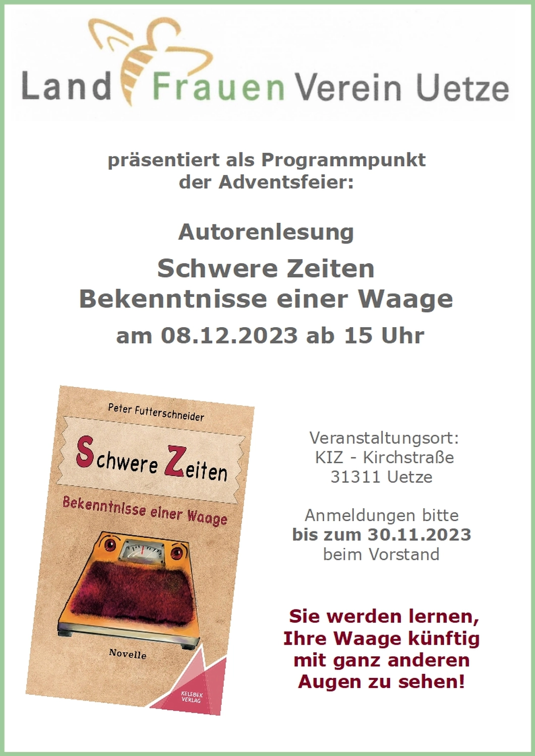Peter Futter Schneider – Geschichten aus Büchern durch Bühnenaufführungen zum Leben erwecken – Das Plakat